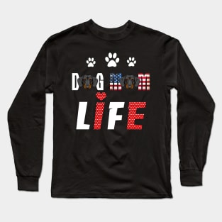 Dachshunds Mom Life Patriotic America 4Th Of July Long Sleeve T-Shirt